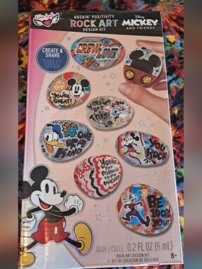 New Disney Mickey & Friends Rockin' Positivity Rock Art Design Kit